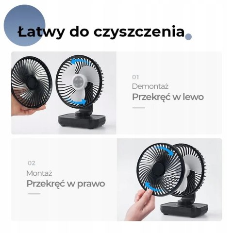 Przenośny Mini Wentylator Ocoopa D606 Grafitowy Usb 4 Tryby Akumulator 3600