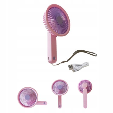Przenośny Mini Wiatraczek Kieszonkowy Różowo-Fioletowy 3 Ryby Usb Chłodzący