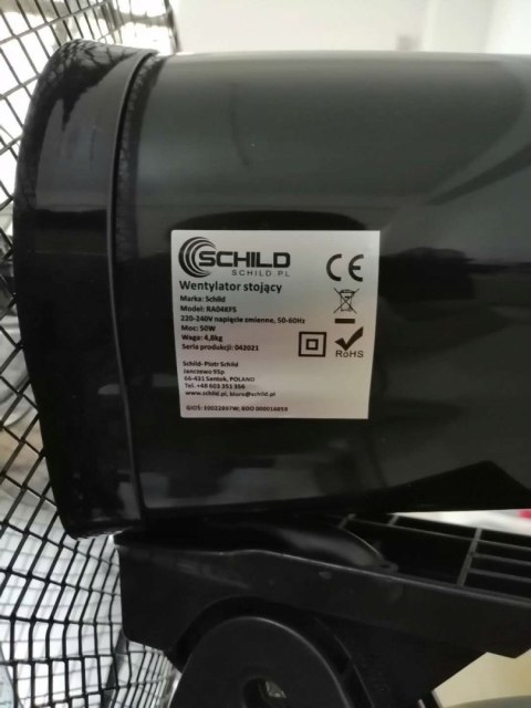 Solidny I Mocny Wiatrak Podłogowy Z Lcd Wentylator Xxl Czarny +Pilot Schild