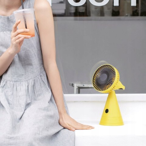 Stylowy Mini Wentylator Biurkowy Vitammy Różowy Usb-C Lusterko Lcd 4000Mah
