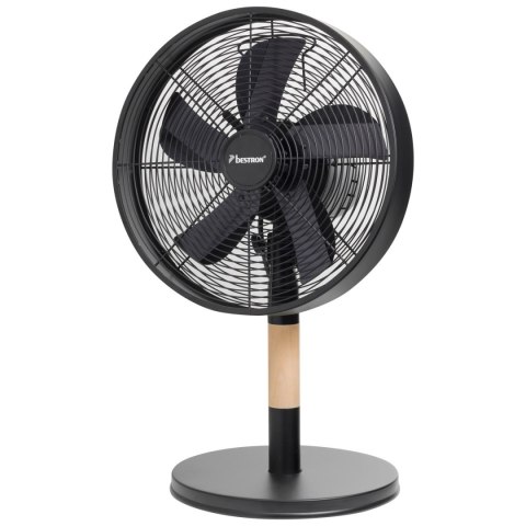 Stylowy Wiatrak Podłogowy Retro Biurkowy Metal Drewno 35Cm 3Tryby Oscylacja