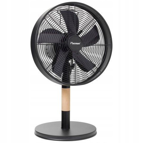 Stylowy Wiatrak Podłogowy Retro Biurkowy Metal Drewno 35Cm 3Tryby Oscylacja