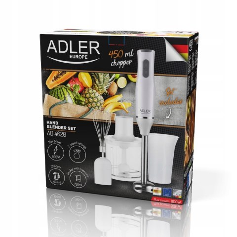 Blender Ręczny Zestaw Mikser Malakser Turbo Robot Wielofunkcyjny 800W