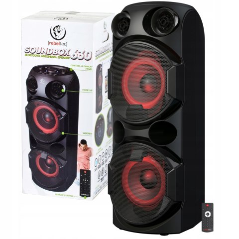 Duża Mocna Kolumna Głośnik Budowlany Boombox Mp3 Nagłośnienie Bluetooth 12H
