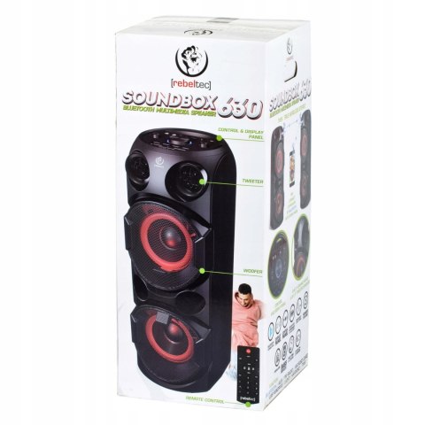 Duża Mocna Kolumna Głośnik Budowlany Boombox Mp3 Nagłośnienie Bluetooth 12H