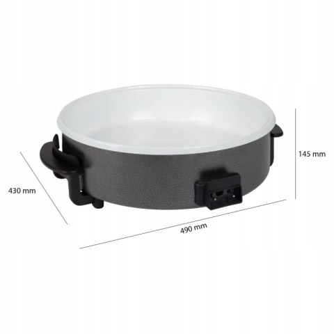 Duża Xxl Patelnia Elektryczna Nieprzywierająca Teflonowa 42Cm 1500W