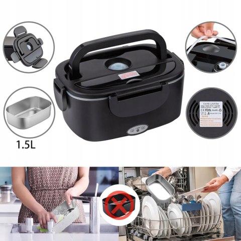 Elektryczny Lunch Box Pojemnik Podgrzewacz Obiadu Do Biura Auta 12/24/220V