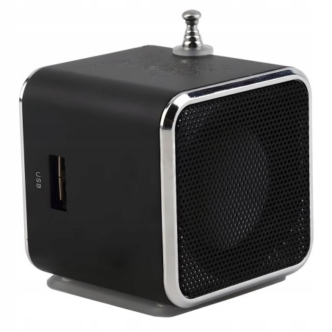 Głośnik Bezprzewodowy Przenośny Mini Radio Kuchenne Fm Led Czarny