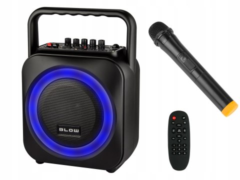 Głośnik Bluetooth Usb Sd Radio Przenośny Led Karaoke Mikrofon Pilot Zestaw