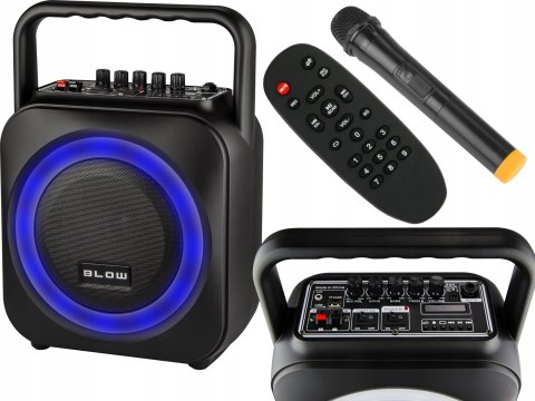 Głośnik Bluetooth Usb Sd Radio Przenośny Led Karaoke Mikrofon Pilot Zestaw