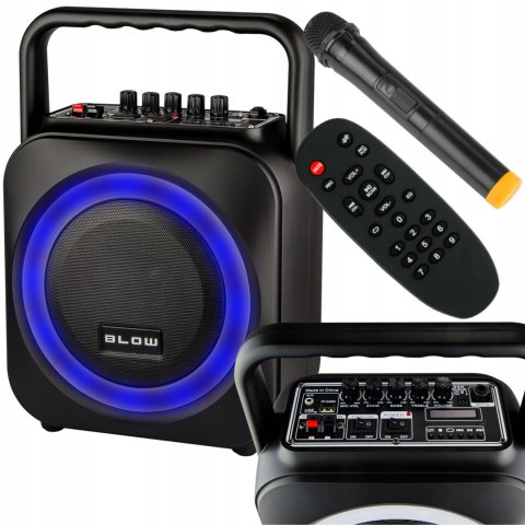 Głośnik Bluetooth Usb Sd Radio Przenośny Led Karaoke Mikrofon Pilot Zestaw