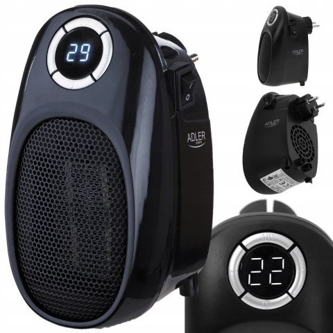 Mini Grzejnik Elektryczny Przenośny Ogrzewacz Heater 1500W Czarny Wydajny