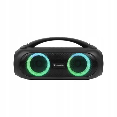 Mocny Głośnik Bluetooth Przenośny Boombox Sd Fm Karaoke Tws Czarny Led