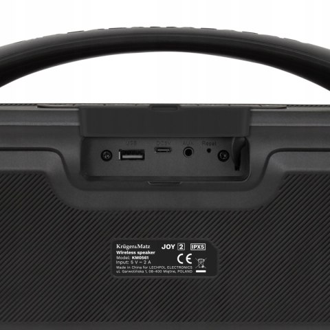 Mocny Głośnik Bluetooth Przenośny Boombox Sd Fm Karaoke Tws Czarny Led