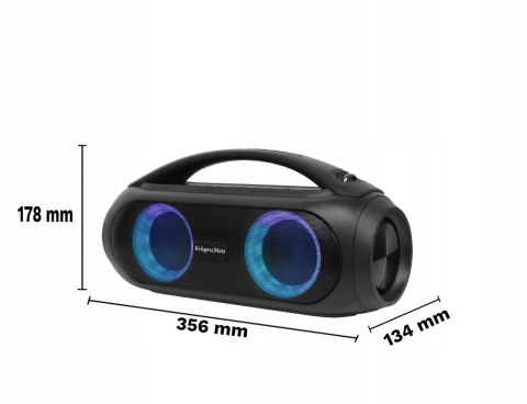 Mocny Głośnik Bluetooth Przenośny Boombox Sd Fm Karaoke Tws Czarny Led