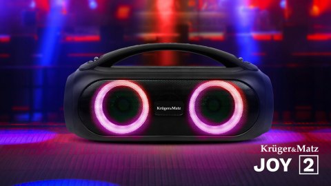 Mocny Głośnik Bluetooth Przenośny Boombox Sd Fm Karaoke Tws Czarny Led