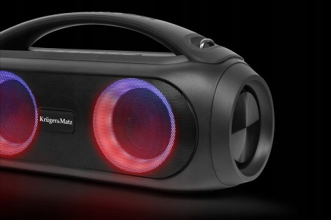 Mocny Głośnik Bluetooth Przenośny Boombox Sd Fm Karaoke Tws Czarny Led