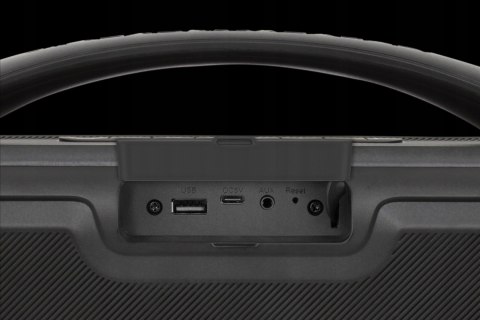 Mocny Głośnik Bluetooth Przenośny Boombox Sd Fm Karaoke Tws Czarny Led
