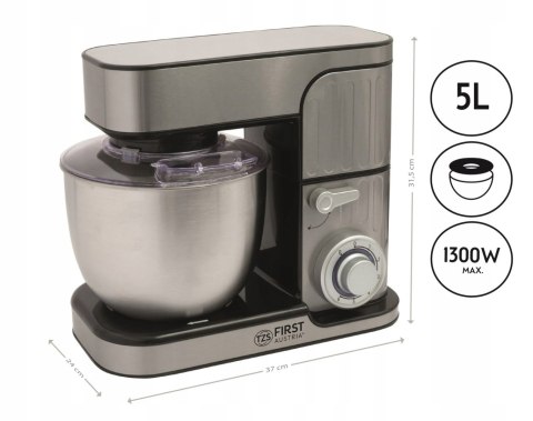 Mocny Robot Kuchenny Planetarny First Austria 1300 W, Srebrny, 6 Biegów