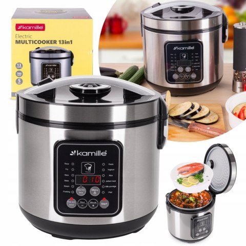 Multicooker Elektryczny Garnek Szybkowar Parowar 13 Programów Kamille