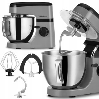 Robot Planetarny Zeegma Planeet Mix 5L, 1800W, Mieszadła 3W1, Srebrny