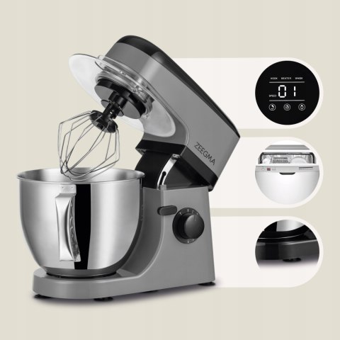 Robot Planetarny Zeegma Planeet Mix 5L, 1800W, Mieszadła 3W1, Srebrny