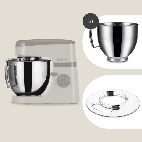 Robot Planetarny Zeegma Planeet Mix 5L, 1800W, Mieszadła 3W1, Srebrny