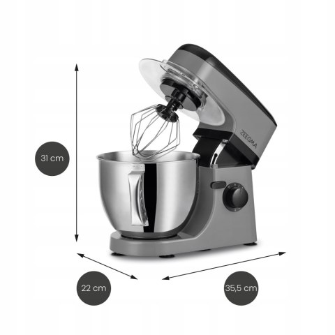 Robot Planetarny Zeegma Planeet Mix 5L, 1800W, Mieszadła 3W1, Srebrny