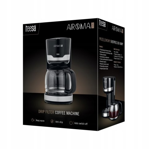 Ekspres Do Kawy Teesa Aroma, 1,5L, 1000W, Szklany Dzbanek - Doskonała Kawa
