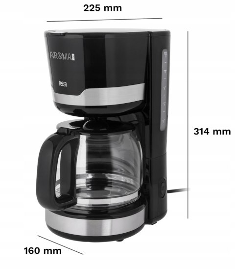 Ekspres Do Kawy Teesa Aroma, 1,5L, 1000W, Szklany Dzbanek - Doskonała Kawa
