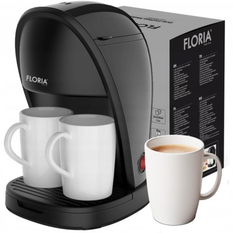Ekspres Przelewowy Do Kawy Floria 450W Z 2 Kubkami Ceramicznymi 125Ml