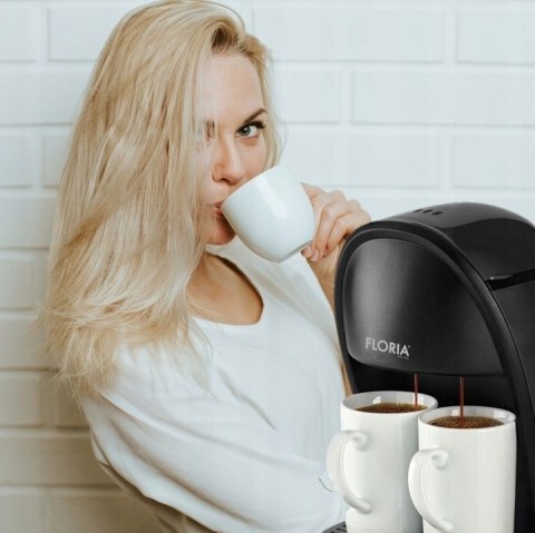 Ekspres Przelewowy Do Kawy Floria 450W Z 2 Kubkami Ceramicznymi 125Ml