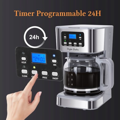 Ekspres Przelewowy Do Kawy Taylor Swoden 950W 1,5L Podtrzymanie Ciepła Lcd