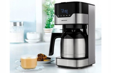 Ekspres Przelewowy Medion 1.2L 900W, Regulacja Aromatu, Termos, 8 Filiżanek