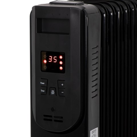 Stojący Grzejnik Elektryczny Olejowy 9 Żeber Olejak Pilot Czarny Wydajny