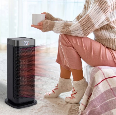Termowentylator Grzejnik Elektryczny Kolumnowy Farelka Ptc Led 2000W Pilot