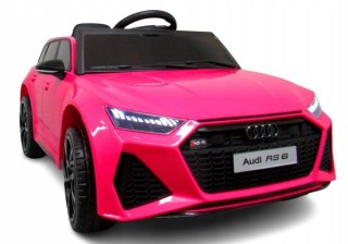 Audi Rs6 Gt Różowy Auto Na Akumulator Dla Dziecka Z Pilotem I Światłami Eva