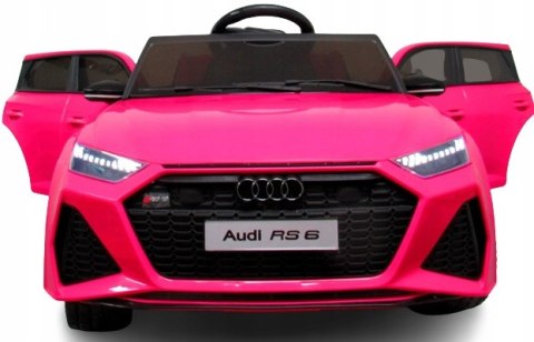 Audi Rs6 Gt Różowy Auto Na Akumulator Dla Dziecka Z Pilotem I Światłami Eva
