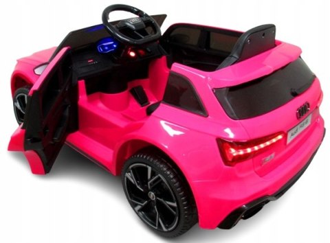 Audi Rs6 Gt Różowy Auto Na Akumulator Dla Dziecka Z Pilotem I Światłami Eva