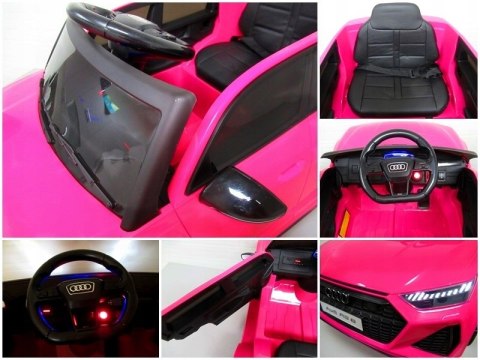 Audi Rs6 Gt Różowy Auto Na Akumulator Dla Dziecka Z Pilotem I Światłami Eva