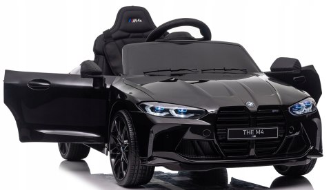 Auto Na Akumulator Bmw M4 12V 14Ah, 2X45w, Miękkie Koła Eva, Czarny Kolor