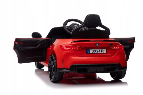 Auto Na Akumulator Bmw M4 12V 14Ah, 2X45w, Miękkie Koła Eva, Czarny Kolor
