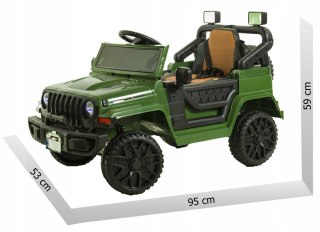 Jeep Akumulatorowy 4X4 Z Pilotem, Skórzanym Siedzeniem, 140W, Zielony