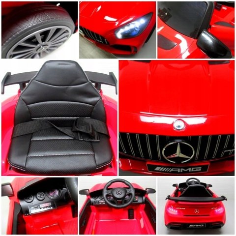 Mercedes Gtr-S Cabrio Dla Dzieci, Akumulator, Pilot, Muzyka, Czerwony