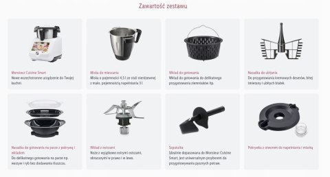 Monsieur Cuisine Smart Tytanowy Robot Kuchenny 10W1 1200W Silvercrest Szary