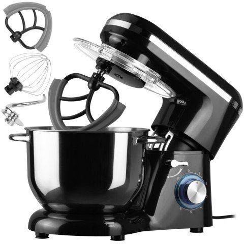 Robot Kuchenny Planetarny 1400W, Misa 6,2L, 6 Poziomów Mocy, Emavo Czarny
