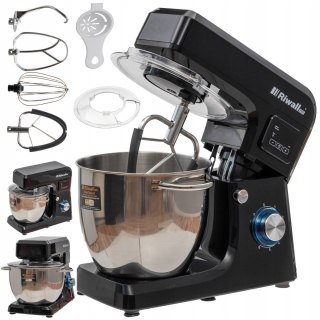 Robot Kuchenny Planetarny 2700W Mikser 6,5L Podgrzewana Misa Led Czarny