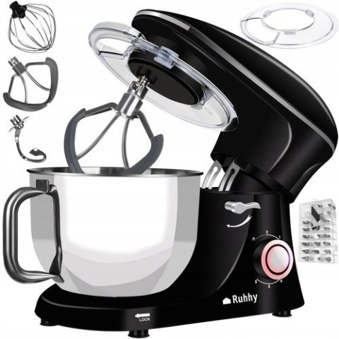 Robot Planetarny Kuchenny Ruhhy 2200W, 6,2L, 6 Prędkości, Czarny
