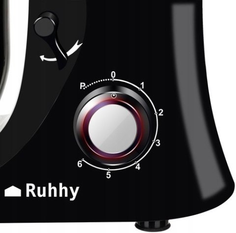 Robot Planetarny Kuchenny Ruhhy 2200W, 6,2L, 6 Prędkości, Czarny