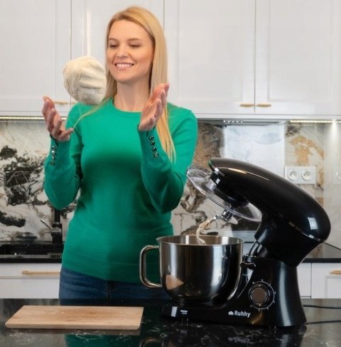 Robot Planetarny Kuchenny Ruhhy 2200W, 6,2L, 6 Prędkości, Czarny
